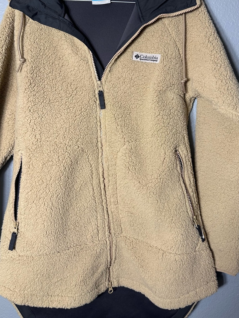 Columbia Tan Sherpa Puffer Jacket with Hood